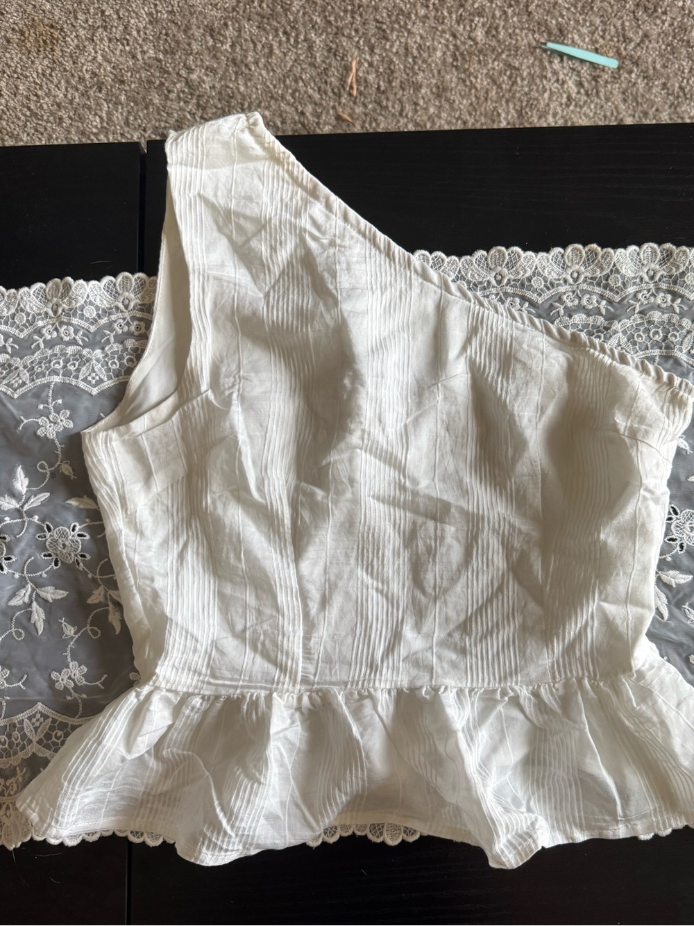 Petal & Pup One-Shoulder Peplum Camisole - White